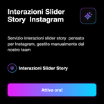 Interazioni Slider Instagram Story 🎚️ • Story Slider - Interazioni Slider Story ️ Instagram: Servizio interazioni slider story ️ pensato per Instagram, gestito manualmente dal nostro team