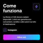 Swipe Up / Click Link Instagram Story 🔗 • Link Sticker - Come funziona: La Storia e il link devono restare disponibili. I click non garantiscono conversioni, vendite o altre azioni sul sito di destinazione