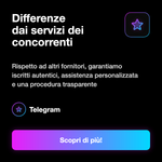 ISCRITTI PREMIUM TELEGRAM - Differenze dai servizi dei concorrenti: Rispetto ad altri fornitori, garantiamo iscritti autentici, assistenza personalizzata e una procedura trasparente