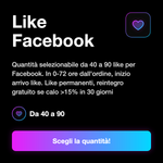 LIKE ITALIANI POST • Engagement Italia - Like Facebook: Quantità selezionabile da 40 a 90 like per Facebook. In 0-72 ore dall'ordine, inizio arrivo like. Like permanenti, reintegro gratuito se calo >15% in 30 giorni