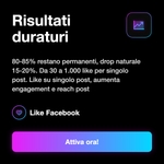 LIKE ITALIANI POST • Engagement Italia - Risultati duraturi: 80-85% restano permanenti, drop naturale 15-20%. Da 30 a 1.000 like per singolo post. Like su singolo post, aumenta engagement e reach post