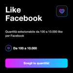 LIKE POST FACEBOOK - Like Facebook: Quantità selezionabile da 100 a 10.000 like per Facebook