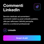 Commenti LinkedIn 💬 • Engagement Professionale - Commenti LinkedIn: Servizio dedicato ad aumentare i commenti visibili su post LinkedIn pubblici, utile per rafforzare l’attività percepita attorno a contenuti professionali
