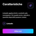 Connessioni LinkedIn 🤝 • Crescita Rete Professionale - Caratteristiche: LinkedIn applica limiti e controlli sulle connessioni. Per questo avvio, velocità e quantità disponibili possono variare