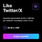 LIKE X / TWITTER DA PROFILI CRYPTO REALI ₿ • UTENTI ATTIVI, SENZA BOT E AD ALTA STABILITÀ - Like Twitter/X: Quantità selezionabile da 50 a 1.000 like per Twitter/X. Immediata / entro 12 ore