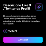 LIKE X / TWITTER DA PROFILI CRYPTO REALI ₿ • UTENTI ATTIVI, SENZA BOT E AD ALTA STABILITÀ - Descrizione Like X / Twitter da Profili: X, precedentemente conosciuto come Twitter, è una piattaforma basata sulla pubblicazione e sulla diffusione immediata di c