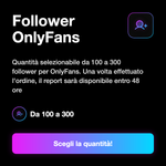 OnlyFans Report 🚫 • Analisi Profilo - Follower OnlyFans: Quantità selezionabile da 100 a 300 follower per OnlyFans. Una volta effettuato l'ordine, il report sarà disponibile entro 48 ore