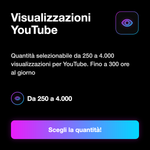 ORE WATCH TIME YOUTUBE • ore di visione (60+ min) • Pro service - Visualizzazioni YouTube: Quantità selezionabile da 250 a 4.000 visualizzazioni per YouTube. Fino a 300 ore al giorno