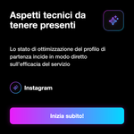 PACCHETTO 1 ANNO DI SERVIZI INSTAGRAM - Aspetti tecnici da tenere presenti: Lo stato di ottimizzazione del profilo di partenza incide in modo diretto sull’efficacia del servizio