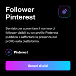 Follower Pinterest 📌 • Crescita Profilo - Follower Pinterest: Servizio per aumentare il numero di follower visibili su un profilo Pinterest pubblico e rafforzare la presenza del profilo sulla piattaforma