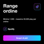 Play Spotify Premium Italiani 🇮🇹 • Web 2.0 - Range ordine: Minimo 1.000 - massimo 50.000 play per ordine