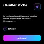 Like Pinterest ❤️ • Engagement Pin - Caratteristiche: Le metriche disponibili possono cambiare in base al tipo di Pin e alle funzioni Pinterest attive