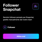 Follower Snapchat Europa 🇪🇺 • Crescita Profilo - Follower Snapchat: Servizio follower pensato per Snapchat, gestito manualmente dal nostro team