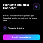 Richieste Amicizia Snapchat 👥 • Crescita Rete - Richieste Amicizia Snapchat: Servizio richieste amicizia pensato per Snapchat, gestito manualmente dal nostro team