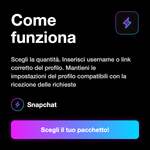 Richieste Amicizia Snapchat 👥 • Crescita Rete - Come funziona: Scegli la quantità. Inserisci username o link corretto del profilo. Mantieni le impostazioni del profilo compatibili con la ricezione delle richieste
