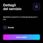 Spettatori live YouTube 3 ore - Dettagli del servizio