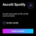 Ascolti Spotify Mobile 📱 • Riproduzioni Brano - Ascolti Spotify: Quantità selezionabile da 500 a 25.000 ascolti per Spotify