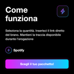 Ascolti Spotify Mobile 📱 • Riproduzioni Brano - Come funziona: Seleziona la quantità. Inserisci il link diretto del brano. Mantieni la traccia disponibile durante l’erogazione