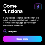 Inviti Telegram da Gruppi 📩 • Invites from Groups - Come funziona: È un processo semplice e diretto! Devi solo selezionare la quantità di inviti che desideri e fornire il link al gruppo da cui desideri canalizzare l'erogazione