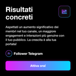 Membri Telegram Italia 🇮🇹✅💎 • Italy Members - Risultati concreti: Aspettati un aumento significativo dei membri nel tuo canale, un maggiore engagement e interazioni più genuine con il tuo pubblico. La crescita è alla tua portata!