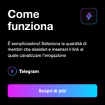 Membri Telegram Italia 🇮🇹✅💎 • Italy Members - Come funziona: È semplicissimo! Seleziona la quantità di membri che desideri e inserisci il link al quale canalizzare l'erogazione