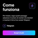 Membri Telegram 👥 • Telegram Members - Come funziona: Per iniziare, segui questi passaggi: seleziona il numero di membri che desideri e inserisci il link al tuo canale Telegram