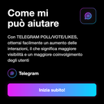 Telegram Poll / Vote / Likes 🗳️👍 • Interazioni - Come mi può aiutare: Con TELEGRAM POLL/VOTE/LIKES, otterrai facilmente un aumento delle interazioni, il che significa maggiore visibilità e un maggiore coinvolgimento degli utenti