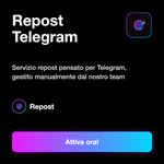 Condivisioni Telegram 🔁 • Telegram Shares - Repost Telegram: Servizio repost pensato per Telegram, gestito manualmente dal nostro team