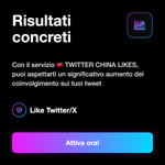 Like X / Twitter Cina 🇨🇳 • China Likes - Risultati concreti: Con il servizio 🇨🇳 TWITTER CHINA LIKES, puoi aspettarti un significativo aumento del coinvolgimento sui tuoi tweet