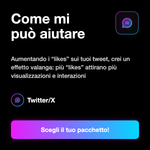 Like X / Twitter Turchia 🇹🇷 • Turkey Likes - Come mi può aiutare: Aumentando i “likes” sui tuoi tweet, crei un effetto valanga: più “likes” attirano più visualizzazioni e interazioni