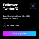 Follower X / Twitter USA 🇺🇸 • Crescita Profilo - Follower Twitter/X: Quantità selezionabile da 100 a 2.500 follower per Twitter/X