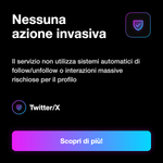 Follower X / Twitter USA 🇺🇸 • Crescita Profilo - Nessuna azione invasiva: Il servizio non utilizza sistemi automatici di follow/unfollow o interazioni massive rischiose per il profilo