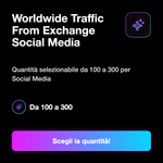 WORLDWIDE TRAFFIC FROM EXCHANGE - Worldwide Traffic From Exchange Social Media: Quantità selezionabile da 100 a 300 per Social Media