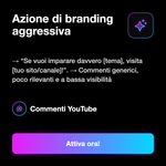 YOUTUBE BULK BOOMB COMMENTS - Azione di branding aggressiva: → “Se vuoi imparare davvero [tema], visita [tuo sito/canale]!”. → Commenti generici, poco rilevanti e a bassa visibilità