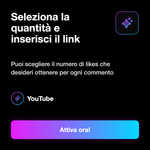 Like ai Commenti YouTube 👍💬 • Comment Likes - Seleziona la quantità e inserisci il link: Puoi scegliere il numero di likes che desideri ottenere per ogni commento