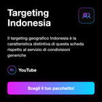 Condivisioni YouTube Indonesia 🇮🇩 • Share e Visibilità - Targeting Indonesia: Il targeting geografico Indonesia è la caratteristica distintiva di questa scheda rispetto al servizio di condivisioni generiche