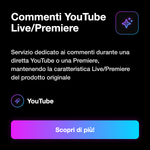 Commenti YouTube Live/Premiere 🔴💬 • Engagement Live - Commenti YouTube Live/Premiere: Servizio dedicato ai commenti durante una diretta YouTube o una Premiere, mantenendo la caratteristica Live/Premiere del prodotto originale