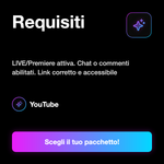 Commenti YouTube Live/Premiere 🔴💬 • Engagement Live - Requisiti: LIVE/Premiere attiva. Chat o commenti abilitati. Link corretto e accessibile