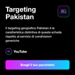 Condivisioni YouTube Pakistan 🇵🇰 • Share e Visibilità - Targeting Pakistan: Il targeting geografico Pakistan è la caratteristica distintiva di questa scheda rispetto al servizio di condivisioni generiche