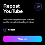 Condivisioni Social YouTube 🌐🔁 • Share Services - Repost YouTube: Servizio repost pensato per YouTube, gestito manualmente dal nostro team