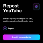 Condivisioni Social YouTube 🌐🔁 • Share Services - Repost YouTube: Servizio repost pensato per YouTube, gestito manualmente dal nostro team